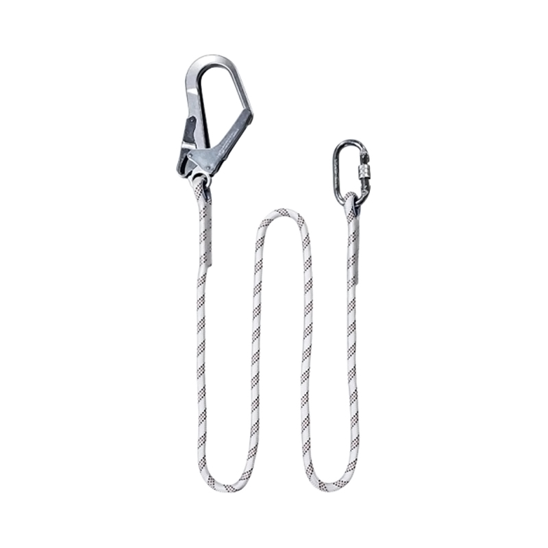 KA-LS07 Rope Restraint Single Lanyard, Scaffold Hook And Carabiner On Each End