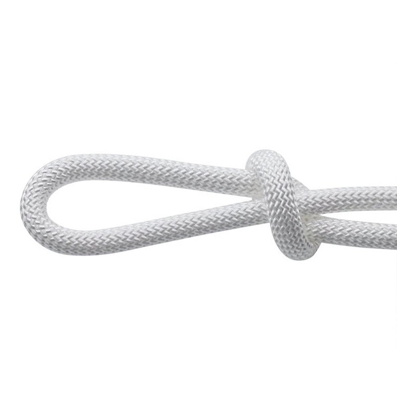 8mm Chemical Resistance Low Stretch PP braided rope in soild white